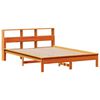 vidaXL Cama con estanter&iacute;a sin colch&oacute;n madera maciza marr&oacute;n 140x200 cm