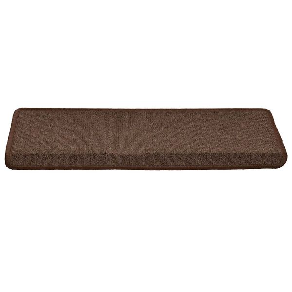 vidaXL Alfombrillas para escaleras 30 unidades 65x21x4 cm Marrón Café Borde Rectangular