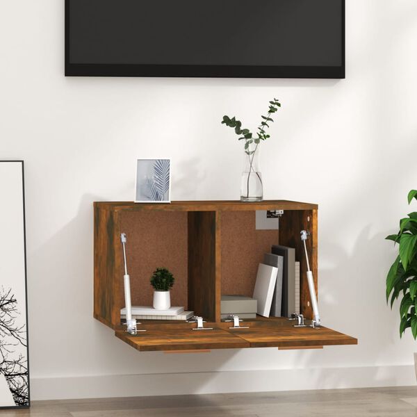 vidaXL Armario de pared madera ingeniería roble ahumado 60x36,5x35 cm