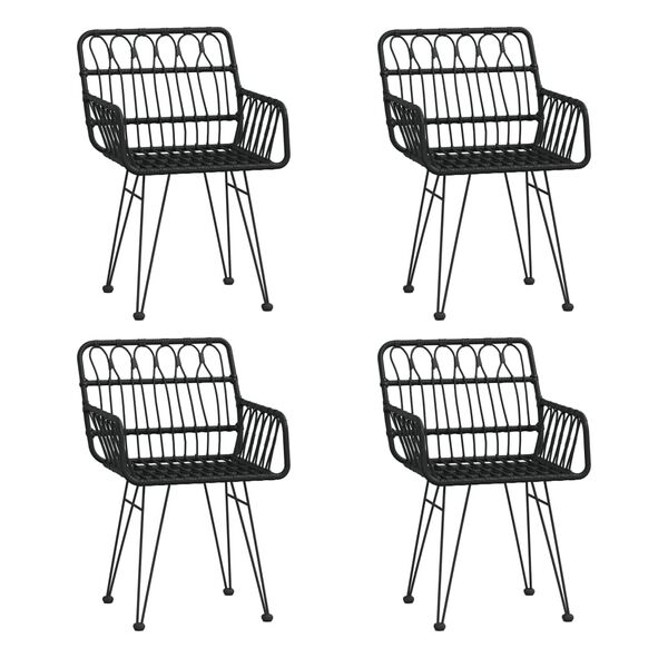 vidaXL Juego de comedor de jardín 5 piezas ratán sintético negro