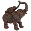 Gifts Amsterdam Escultura Elephants Polystone marr&oacute;n 28x13x28 cm