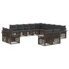 vidaXL Conjunto de sof&aacute;s de jard&iacute;n 13 uds. Gris y Gris Oscuro