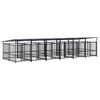 vidaXL Perrera de exterior con tejado acero 11,26 m&sup2;