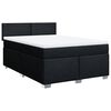 vidaXL Cama box spring con colch&oacute;n tela negro 160x200 cm
