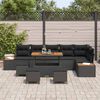 vidaXL Conjunto de sof&aacute;s de jard&iacute;n 10 pcs Negro rat&aacute;n sint&eacute;tico