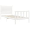 vidaXL Estructura de cama individual con cabecero madera maciza blanco