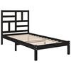vidaXL Estructura de cama sin colch&oacute;n madera maciza negro 100x200 cm