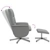 vidaXL Sill&oacute;n reclinable con reposapi&eacute;s tela gris claro