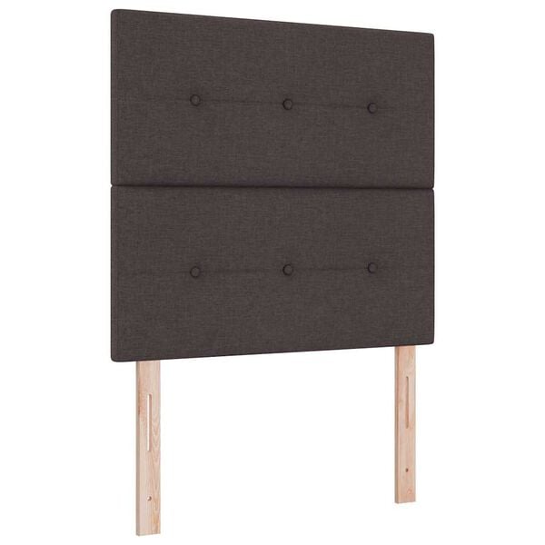 vidaXL Cama tipo Box Spring con colch&oacute;n Marr&oacute;n Oscuro 90 x 190 cm tela
