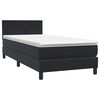 vidaXL Cama box spring con colch&oacute;n terciopelo negro 100x220 cm