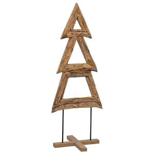 vidaXL &Aacute;rbol de Navidad Marr&oacute;n 90 cm Madera de teca maciza