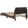 vidaXL Estructura de cama Dover cuero sint&eacute;tico marr&oacute;n 90x200 cm