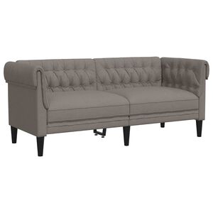 vidaXL Sof&aacute; Chesterfield de 2 plazas tela gris taupe