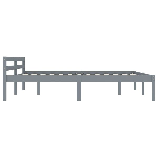 vidaXL Estructura de cama sin colchón madera de pino gris 160x200 cm