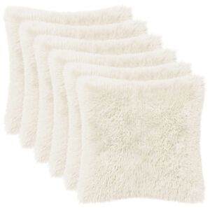 vidaXL Funda de almohada 6 uds. HEERLEN Blanco 30 x 30 cm Fleece PV