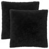 vidaXL Coj&iacute;n con almohada HEERLEN 2 uds. Negro Fleece PV