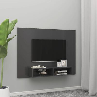 vidaXL Mueble de TV de pared aglomerado gris 135x23,5x90 cm