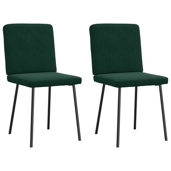 vidaXL Sillas de comedor 2 unidades terciopelo verde oscuro