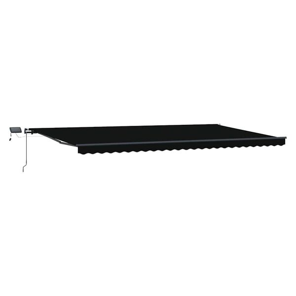 vidaXL Toldo Retr&aacute;ctil con luces de tiras LED Negro 600 x 300 cm tela