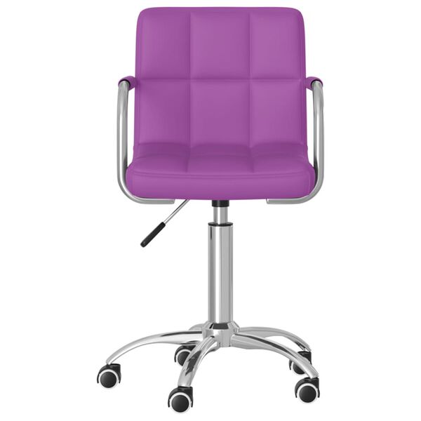 vidaXL Silla de comedor giratoria de cuero sint&eacute;tica morado