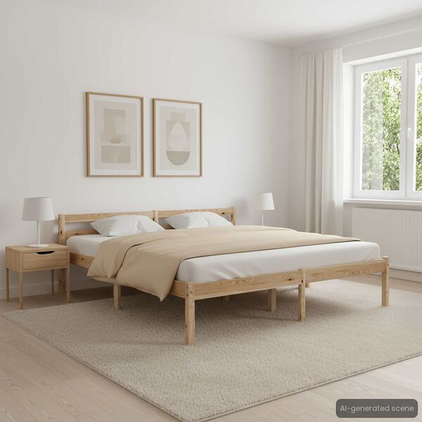vidaXL Estructura de cama sin colchón madera maciza de pino 160x200 cm