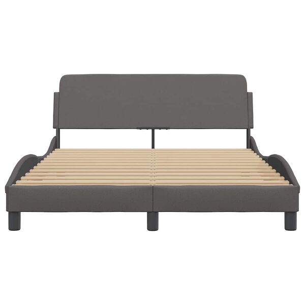 vidaXL Estructura de cama Dover cuero sint&eacute;tico gris 140x190 cm