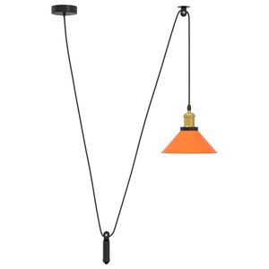 vidaXL L&aacute;mpara colgante regulable altura E27 naranja brillante &Oslash; 22cm