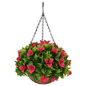 vidaXL Flores Artificiales Rosado 33 x 33 x 44 cm PE y acero
