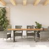 vidaXL Mesa de jardín superficie madera acacia ratán gris 190x80x75cm
