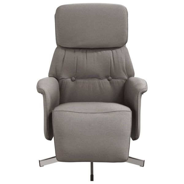 vidaXL Sill&oacute;n reclinable con reposapi&eacute;s tela gris taupe