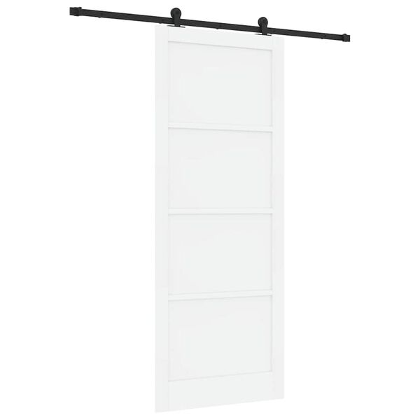 vidaXL Puerta Corredera y Negro 93 x 232 cm Madera de pino macizo