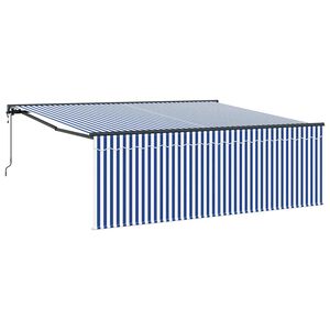 vidaXL Toldo Retr&aacute;ctil Azul y 400 x 300 cm Poli&eacute;ster y Aluminio