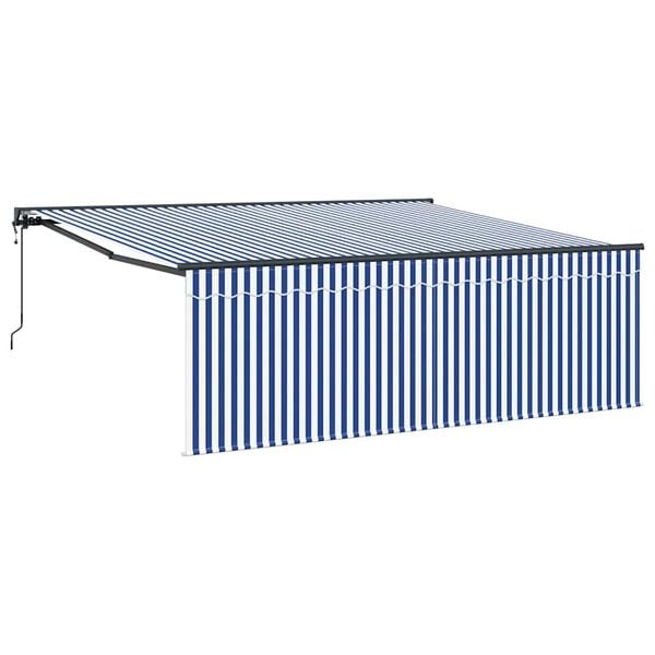 vidaXL Toldo Retr&aacute;ctil Azul y 400 x 300 cm Poli&eacute;ster y Aluminio