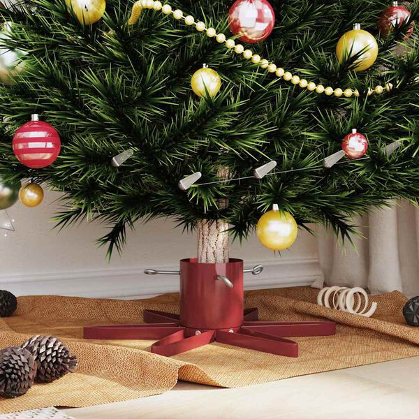 vidaXL Soporte para Árbol de Navidad 1.73 Rojo 49 x 49 x 15,5 cm Acero