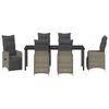 vidaXL Conjunto de Comedor de Jard&iacute;n 7 pcs Gris rat&aacute;n sint&eacute;tico