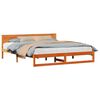 vidaXL Estructura de cama con cabecera Marrón cera 200 x 200 cm