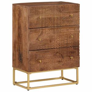 vidaXL C&oacute;moda madera maciza de mango y hierro 55x30x76 cm