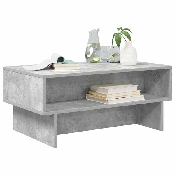 vidaXL Mesa de Caf&eacute; Gris Concreto 80 x 46 x 35 cm Madera de ingenier&iacute;a