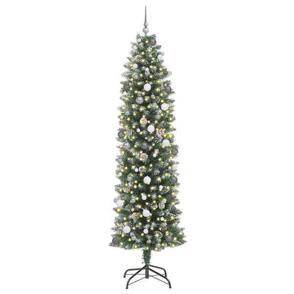 vidaXL &Aacute;rbol Navide&ntilde;o Artificial Delgado con 300 LED Verde y 240 cm