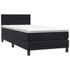 vidaXL Cama box spring con colch&oacute;n y LED terciopelo negro 100x210 cm
