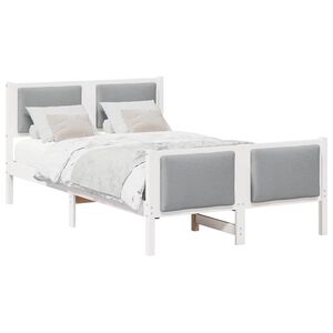 vidaXL Estructura de cama con cabecera Gris Claro 120 x 190 cm tela