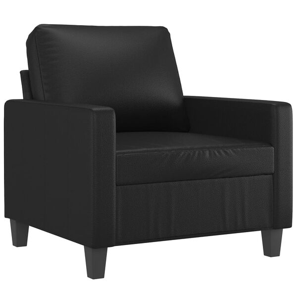 vidaXL Sill&oacute;n cuero sint&eacute;tico negro 60 cm