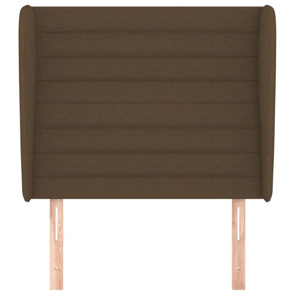 vidaXL Cabecero con orejas de tela marr&oacute;n oscuro 93x23x118/128 cm