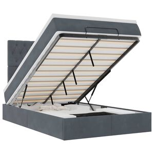 vidaXL Estructura cama otomana colchones terciopelo gris oscuro