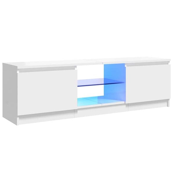 vidaXL Mueble de TV con luces LED blanco brillante 120x30x36 cm