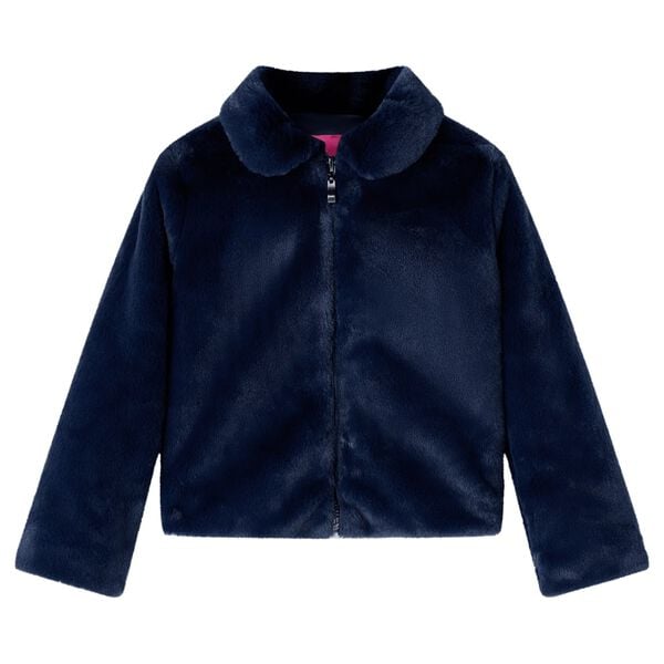 Chaqueta infantil de cuero sintético azul marino 104