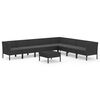 vidaXL Set de muebles de jard&iacute;n 9 pzas y cojines rat&aacute;n sint&eacute;tico negro