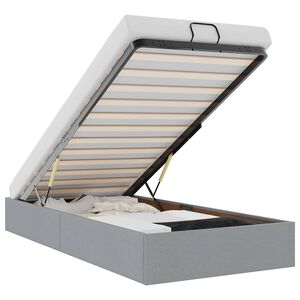 vidaXL Estructura de cama otomana sin colch&oacute;n tela gris claro 80x200cm