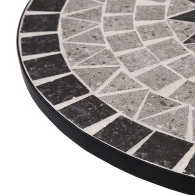 vidaXL Mesa bistro de mosaico cerámica gris 61 cm