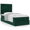 vidaXL Estructura cama otomana colchones verde oscuro 90x190cm